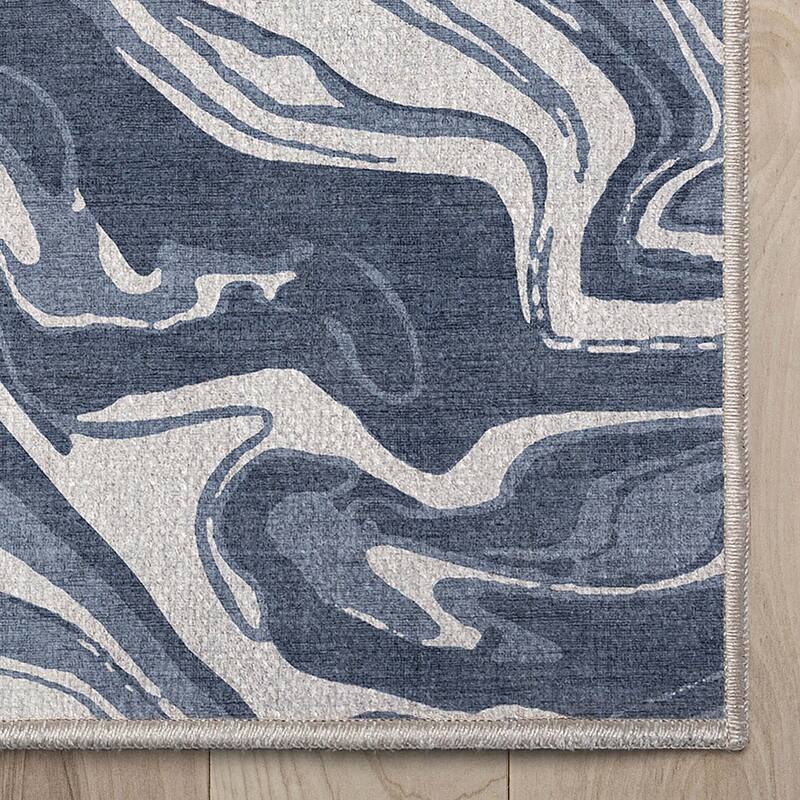 Well Woven Abstract Harmony Modern Boho Marble Flat-Weave Area Rug