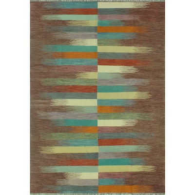 Noori Rug Winchester Flatweave Mose Brown/Blue Rug - 8'5" x 11'4"