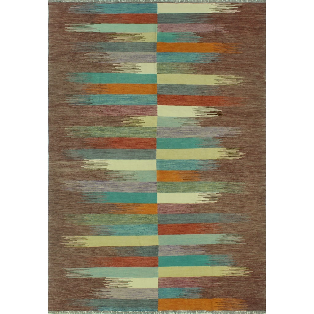 Noori Rug Winchester Flatweave Mose Brown/Blue Rug - 8'5" x 11'4"