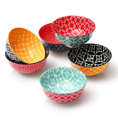 DOWAN Porcelain Small Bowls, 10Fl Ounces Dessert Bowls, Microwave & Dishwasher Safe, Set of 6