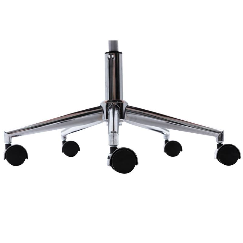 Fluffy Faux Fur Office Chair with Gold Plating Base and Chrome Castors - Stylish Desk Chair for Makeup Vanity