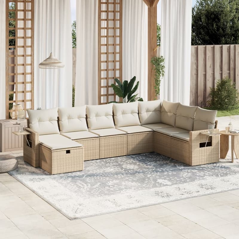 vidaXL Garden Sofa Set - Beige and cream Large  - form1