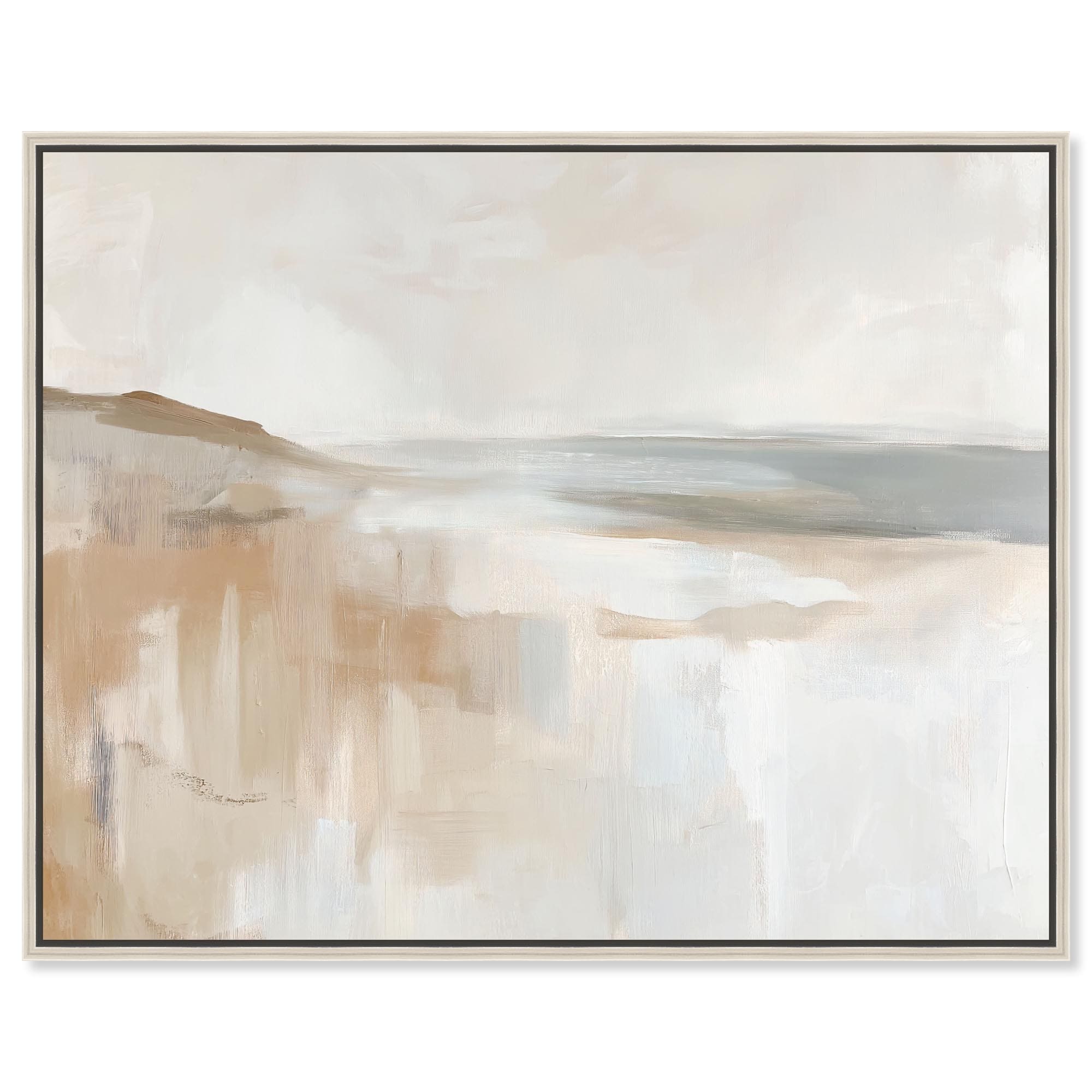 Winter Beach Abstract Art Framed Canvas Print by Art Remedy