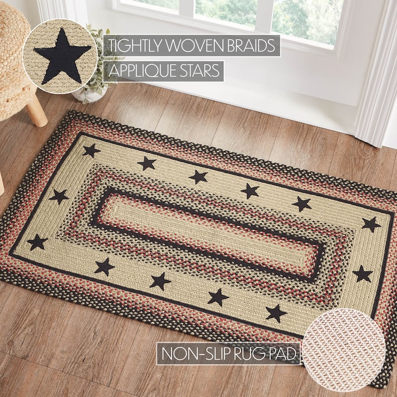 Colonial Star Jute Rug Rect w/ Pad 27x48 - 27" x 48" Rectangle