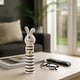 preview thumbnail 14 of 32, Ceramic Lines Bunny with Heart Figurine - White