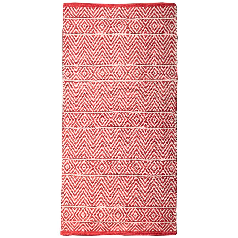 Fabstyles Herringbone Flatweave Cotton Area Rag Rug for Living Room