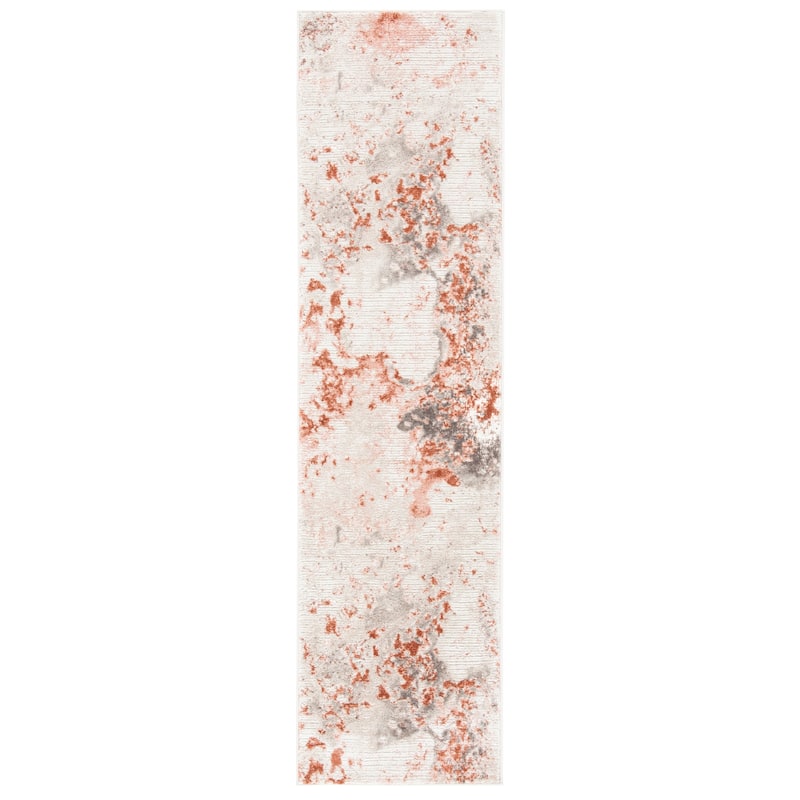 SAFAVIEH Meadow Erline Modern Abstract Rug - 2' x 8' Runner - Beige/Pink