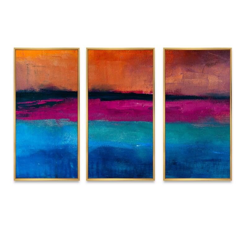 Designart "Sunset on the Sea Abstract Painting background" Contemporary