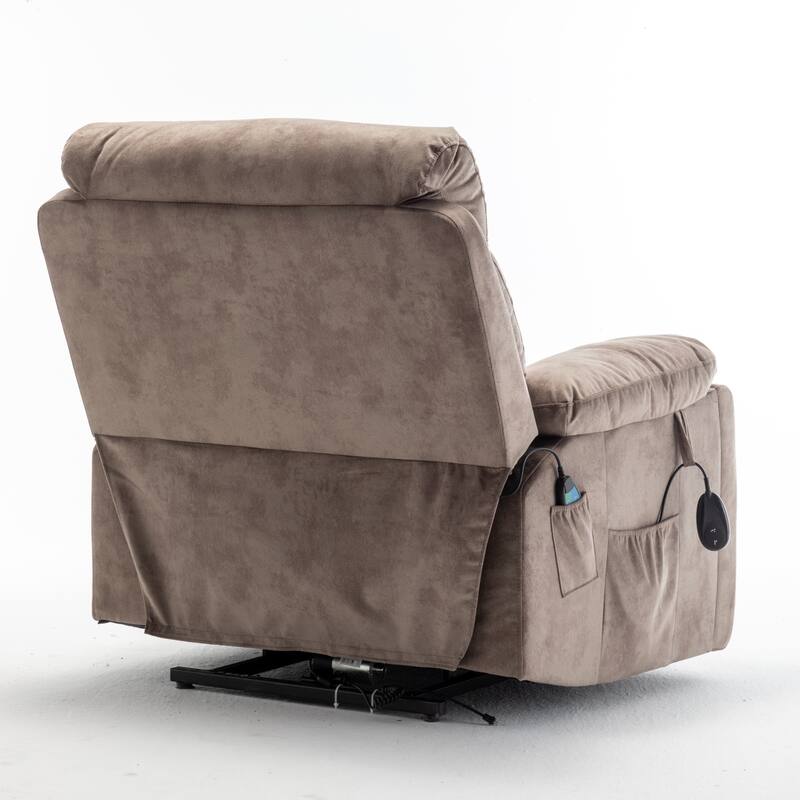 Power Lift Recliner Chair with Heat & Massage, Electric Lift Chair with Hidden Cup Holder, Oversized Lounge Sofa Chair