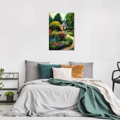 Wynwood Studio Canvas Floral and Botanical English Garden II Green and Cabin & Lodge Wall Art Canvas Print - Green, Red