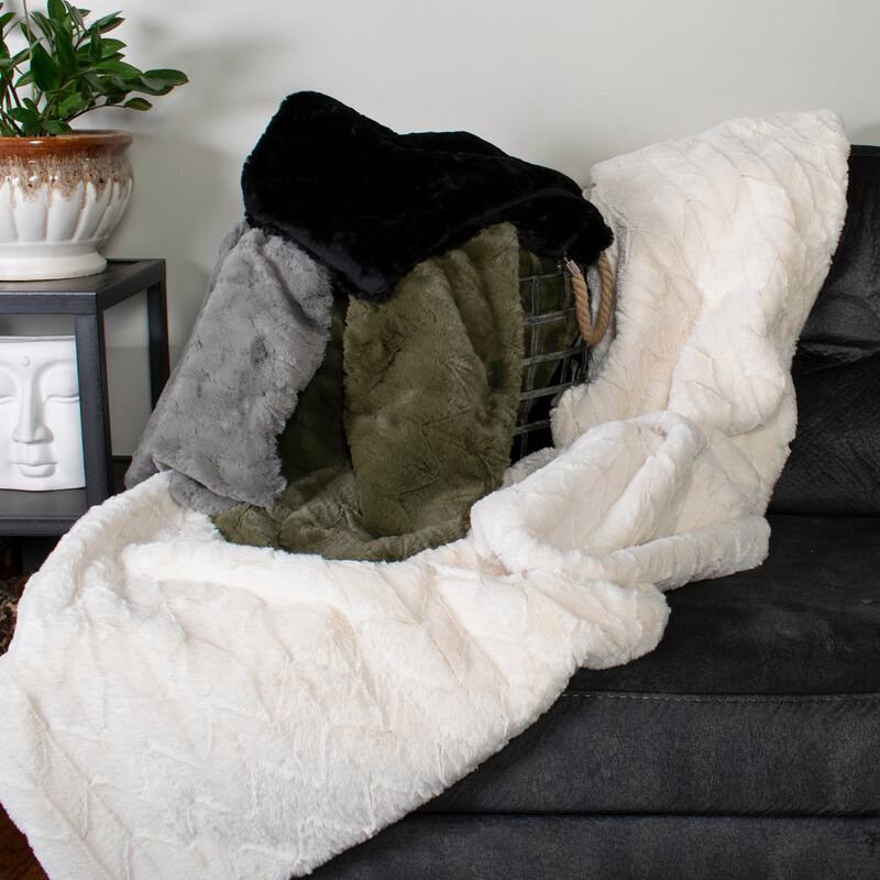 Allan Andrews Faux Angora Throw
