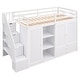 preview thumbnail 15 of 14, Twin Size Loft Bed with 3 Shelves, 2 Wardrobes and 2 Drawers, Ladder with Storage,Multifunctional Loft Bed