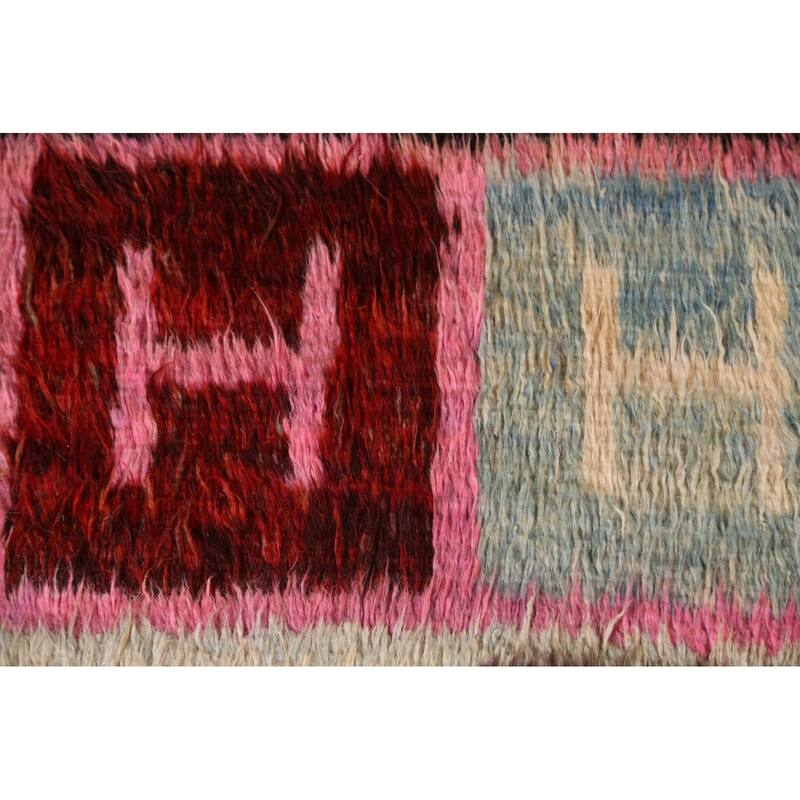 Hand Knotted Oriental 100% Wool Carpet Modern Tribal Multi-Colored Moroccan Area Rug - 6' 6'' X 5' 2''