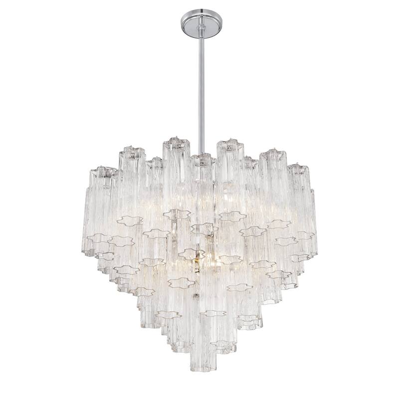 Addis 12 Light Polished Chrome Chandelier - 26.75"W x 21.5"H x 26.75"D