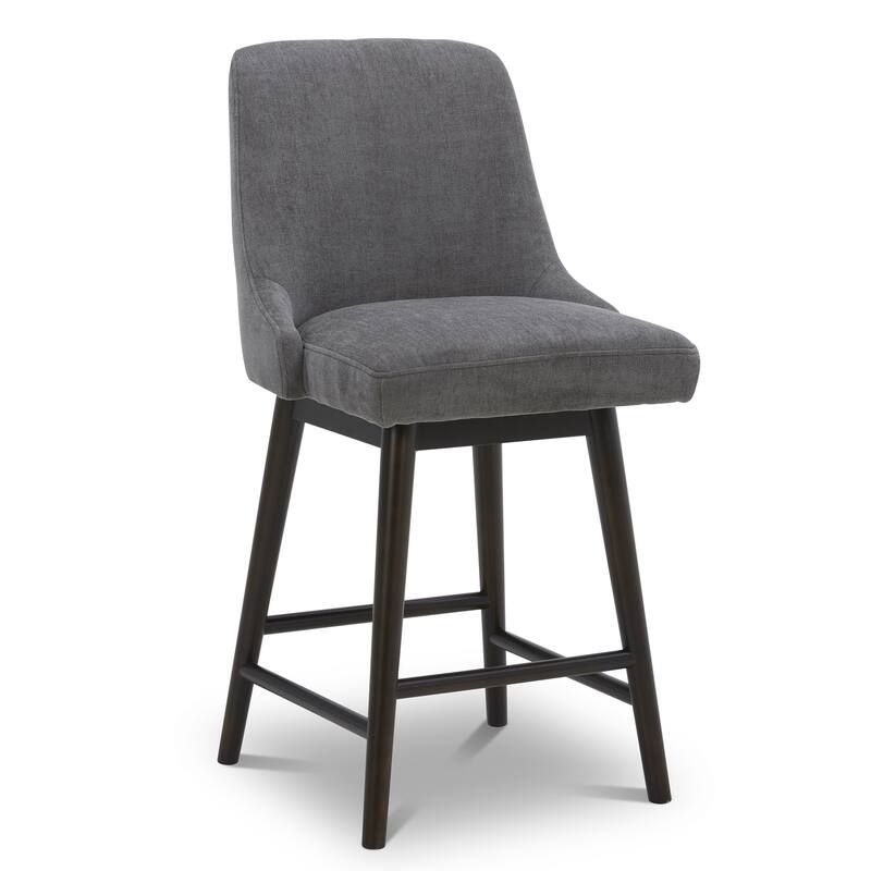 Spruce & Spring Hazel Upholstered Counter Height Swivel Barstool with Back