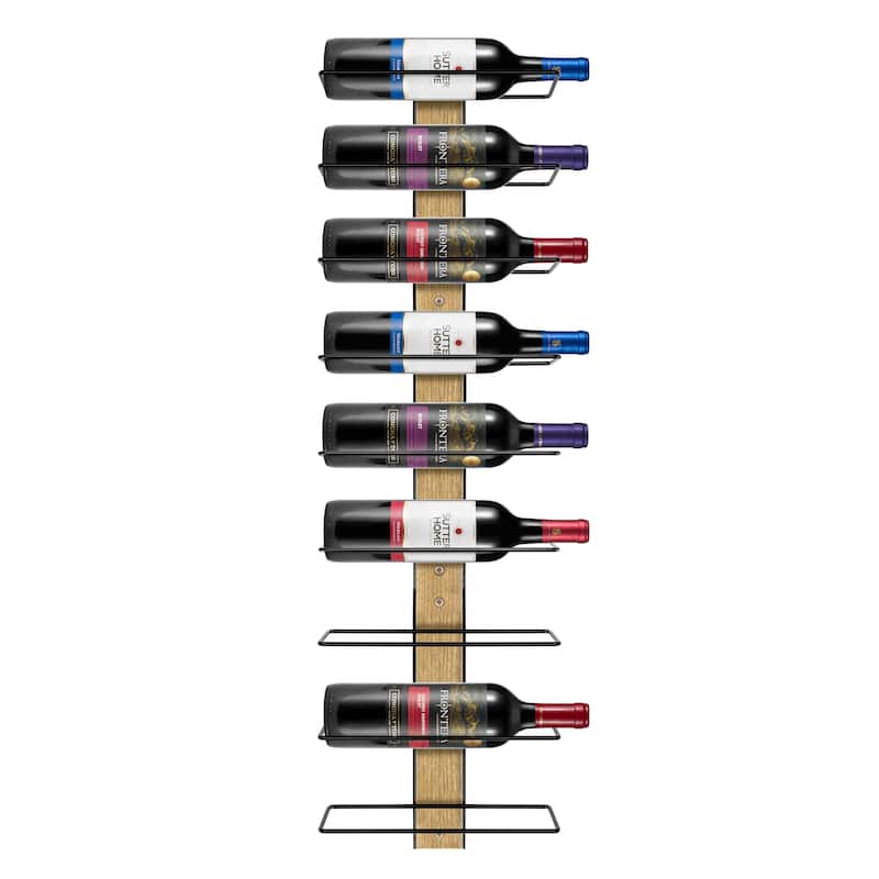 9 Bottle Wine Rack Wood Holder (Set of 3) - 2.5"D x 10"W x 12"H - Mahogany