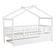 preview thumbnail 52 of 64, Pine Wood House Platform Bed with Trundle, Headboards - Creativity House Shape, Sturdy Build