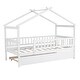 preview thumbnail 27 of 78, Pine Wood House Platform Bed with Trundle and Headboards, Creativity House Shape, Sturdy Construction
