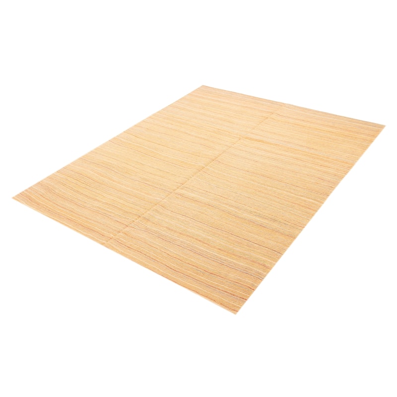ECARPETGALLERY Flat-Weave Boho Tan Wool Kilim - 7'2 x 9'11