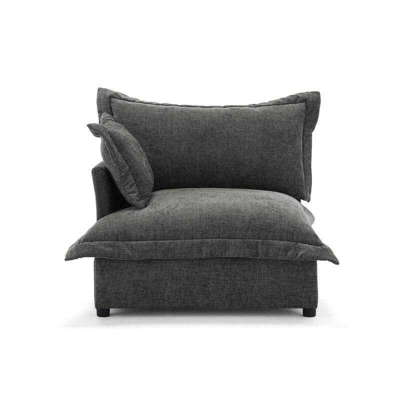 40"W Oversized Upholstered Chenille Comfy Cloud Corner Accent Chair