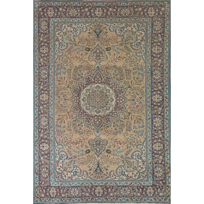 Tabriz Persian Vintage Area Rug Hand-Knotted Wool Carpet - 6'9"x 9'9"