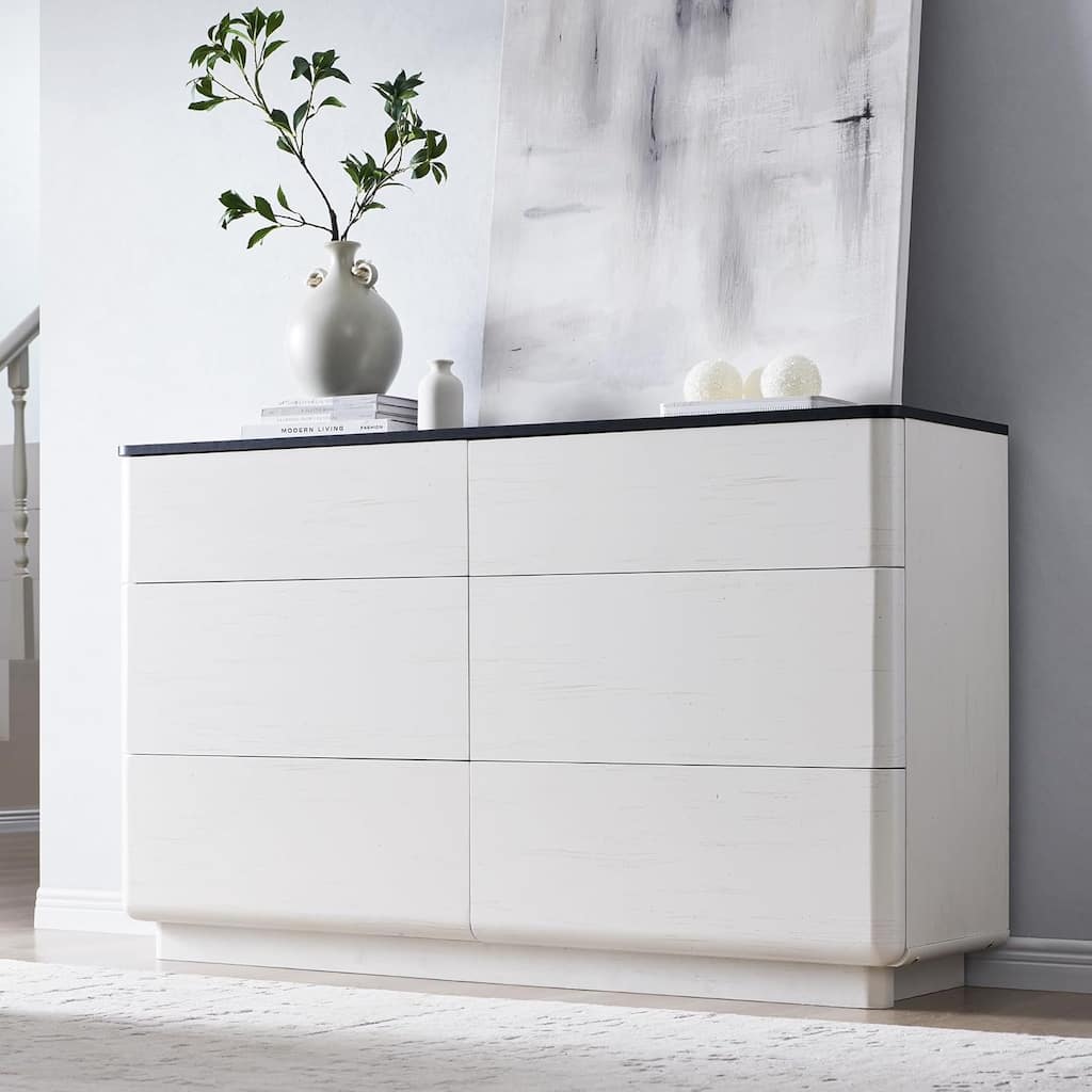 Modern 6 Drawer Dresser for Bedroom, Chest of Drawers, TV Stand