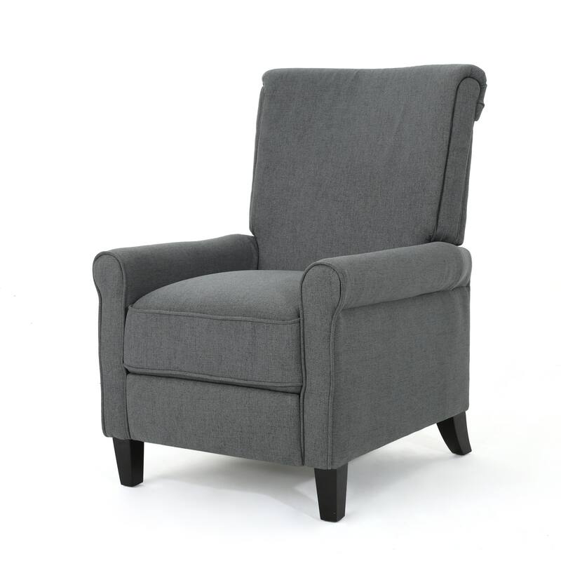 Roomfitters Push Back Recliner Chair with Rolled Arms and Padded Seat for Living Room or Study