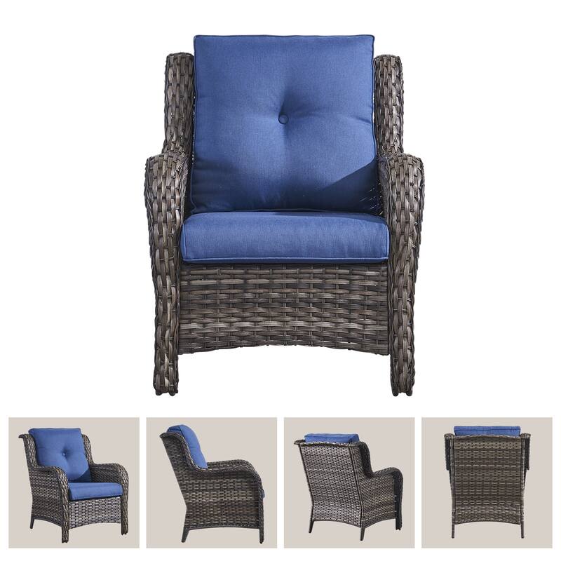 Gymojoy 5-Piece Outdoor Patio Sofa Chair with Ottoman Furniture Set