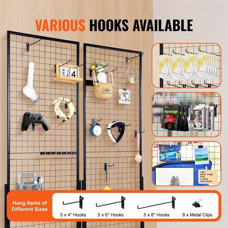 2' x 5.6' Grid Wall Panels Tower,2 Packs Wire Gridwall Display Racks
