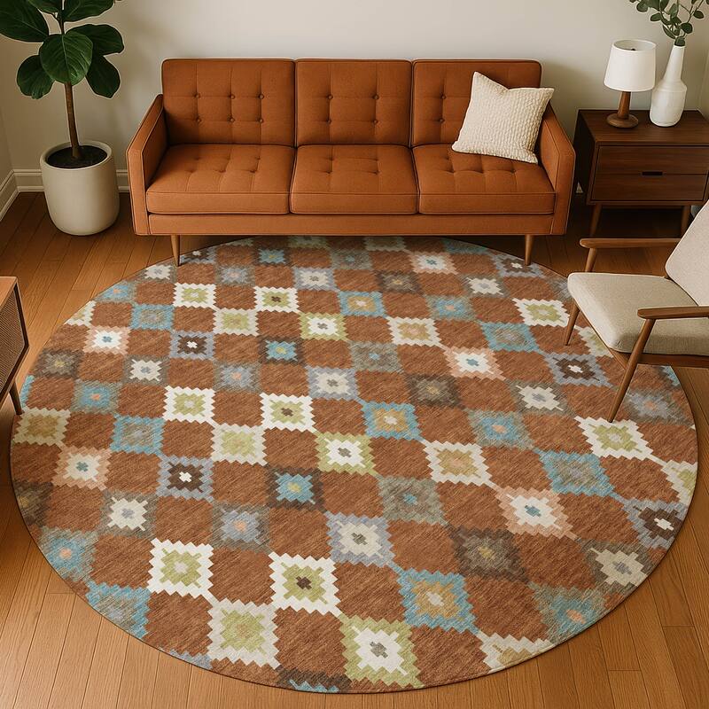 Machine Washable Indoor/ Outdoor Global Ahmet Chantille Rug
