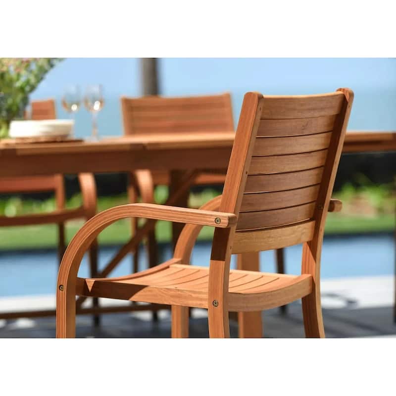 LifestyleGarden George 11 piece FSC Wood Outdoor Patio Dining Set - 11 Piece