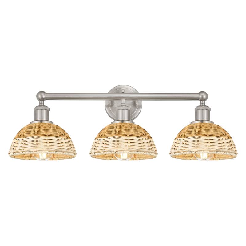 Innovations Lighting Endless Possibilities Edison - Bristol Natural II - 3 Light 26" Bath Vanity Light - Brushed Satin Nickel/Natural