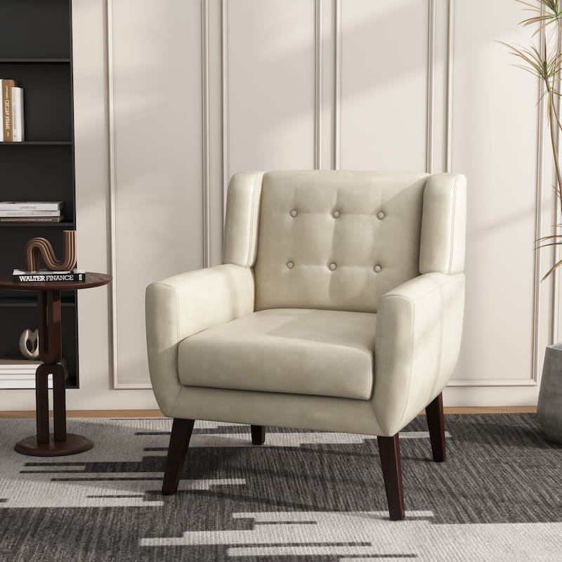 Cotton/ Linen Look Fabric Modern Accent Chair Armchair