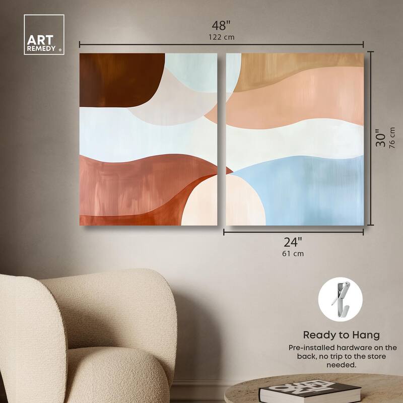 Evolving Shapes I Canvas Set of 2 by Art Remedy, Gallery Wrapped