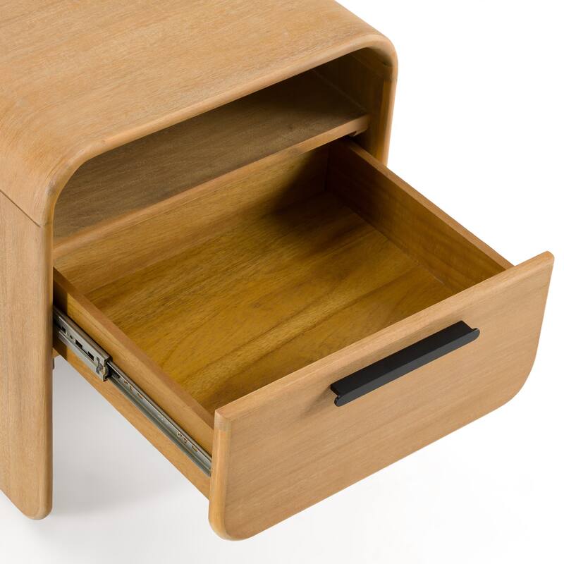 Modrest Dresden Modern Natural Acacia 1-Drawer Nightstand