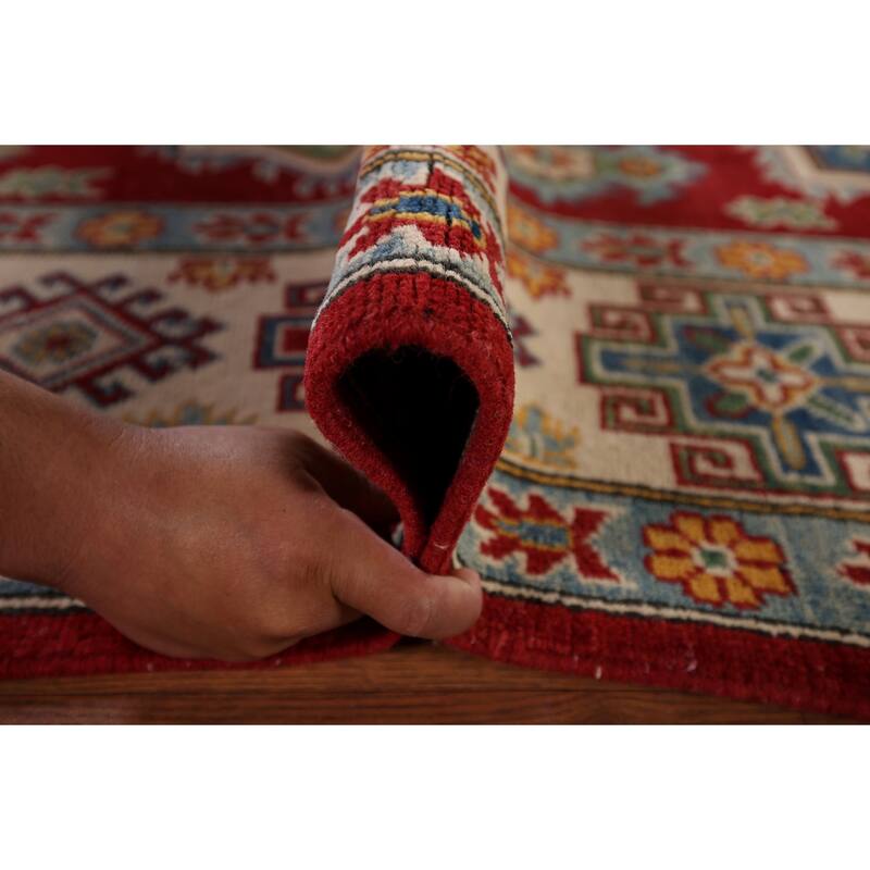 Red Kazak Area Rug Bedroom Hand-Knotted Wool Carpet - 6'7" x 9'9"