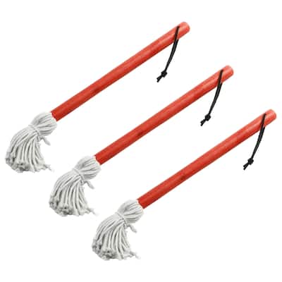 Chef Craft BBQ Basting Mop with 13" Long Wood Handle and Cotton Head