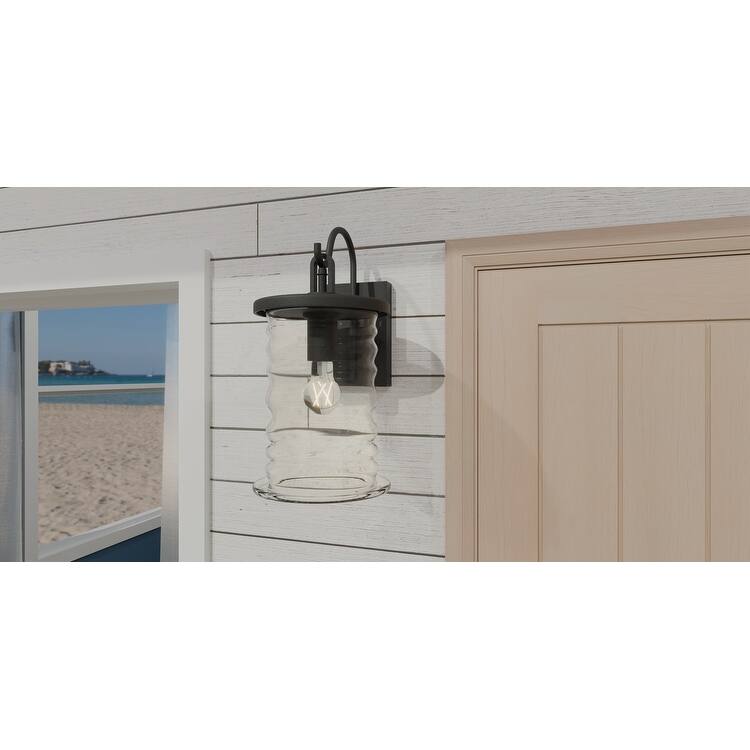 Matte Black One Light Outdoor Wall Mount from the Noland Collection