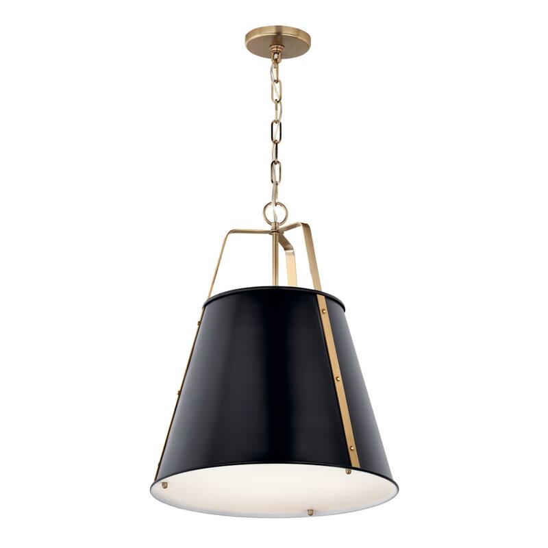 Kichler Lighting Etcher 18 in. 2-Light Pendant Light - Black and Champagne Bronze - 18 in