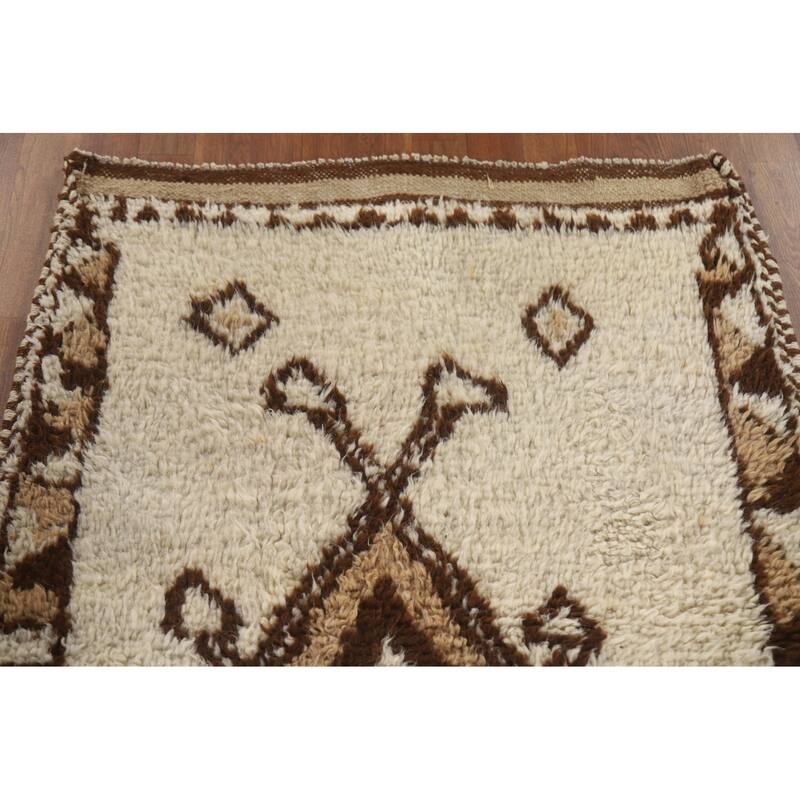 Vegetable Dye Anatolian Turkish Runner Rug Hand-knotted Wool Carpet - 3'3"x 10'4"