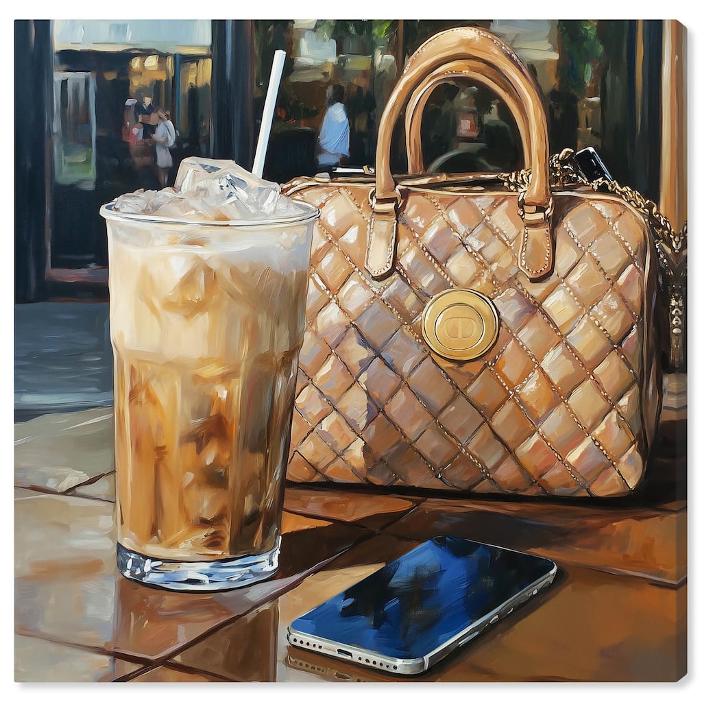 Out For Some Iced Coffee Canvas by Art Remedy, Gallery Wrapped