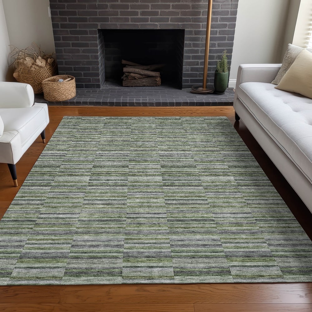 Premium Washable Super Soft Geo Stripe Mayfield Rug