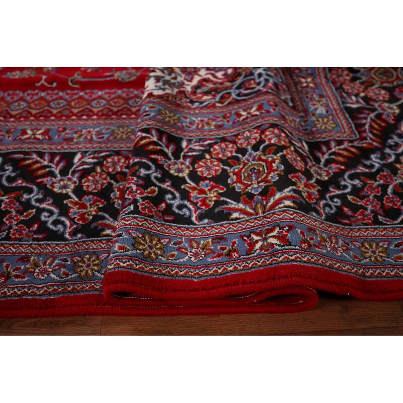 Traditional Floral Kashan Turkish Area Rug Bedroom Machine-Made Carpet - 9'8" x 13'3"