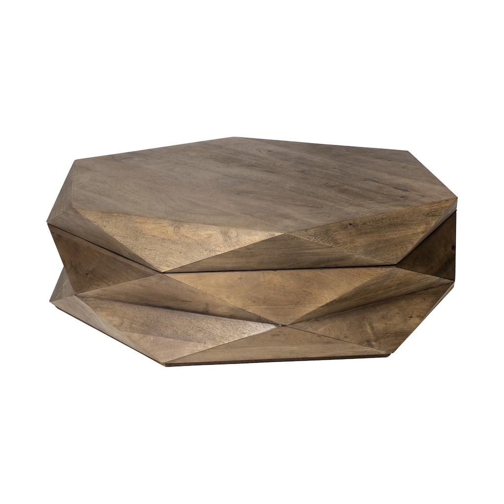 HomeRoots 48" Brown Hexagon Coffee Table - 48