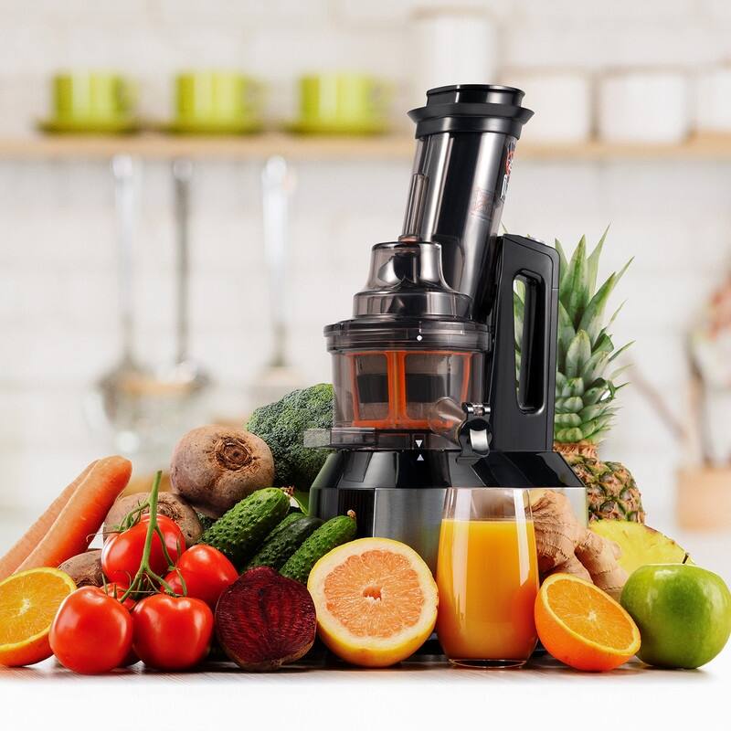 Ventray 809 Big Feeding Mouth, Large Chute, Masticating Juicer Black