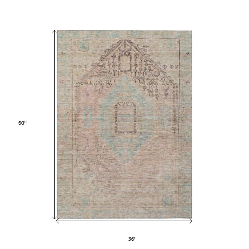 HomeRoots Oriental Traditional Rectangle Outdoor Rug