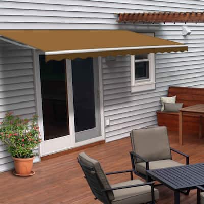 ALEKO Motorized 20x10 Feet Retractable Outdoor Patio Sand Awning Sunshade