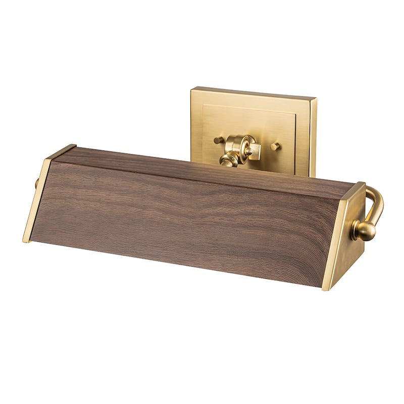 Cade Medium Picture Light in Medium Oak - 4.5"h x 16"w x 10"d