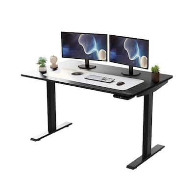 Rise Up Dual Motor Electric Standing Desk 60x30 1-pc Black Desktop