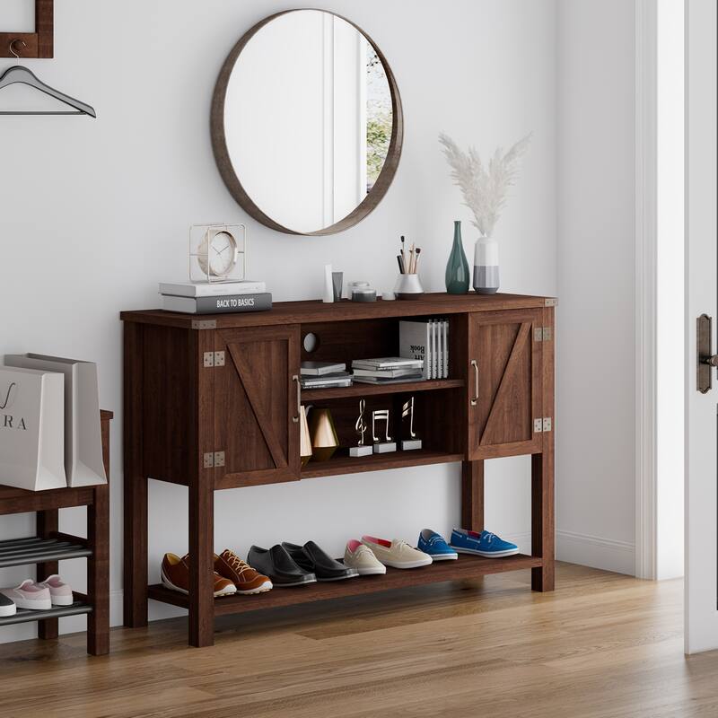 Gymax Buffet Sideboard Storage Cupboard Console Table w/ Open Shelf & - See Details